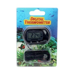SENZEAL Aquarium Thermometer Gauge Digital Fish Tank Water Monitor with LCD Display Probe Sensor Suction Cup Black