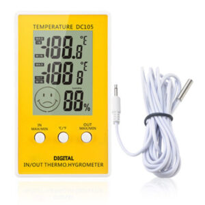 DC105 Digital LCD Indoor Feuchtigkeit Hygrometer Thermometer Meter Kabel Outdoor